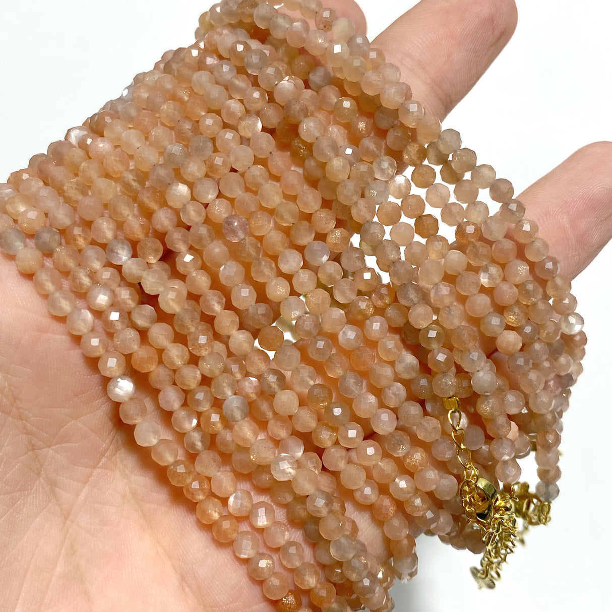 3MM Multi-Faceted Crystal Flash Bead Bracelets Necklace Wholesale Labradorite Sunstone Aquamarine