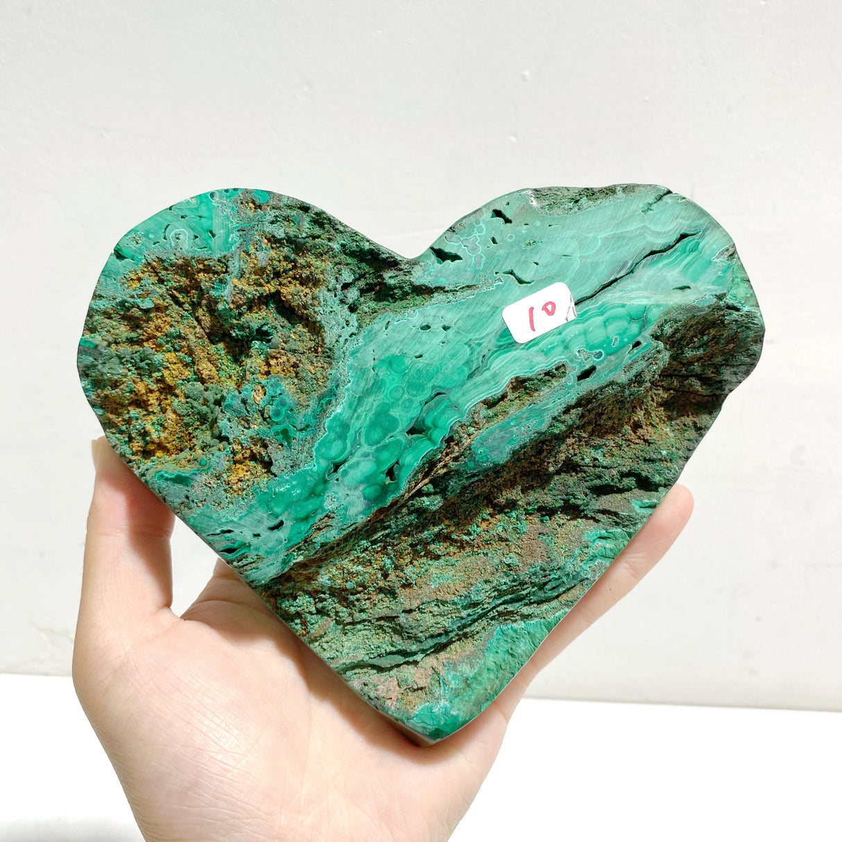 Unique Malachite Heart With Stand
