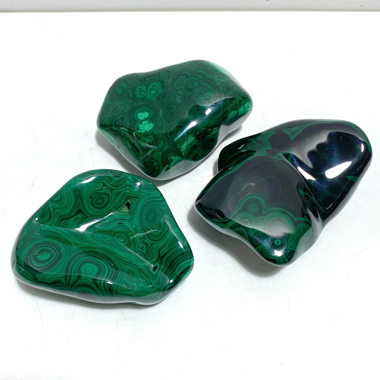 3 Pieces High Quality Polished Malachite Free Form