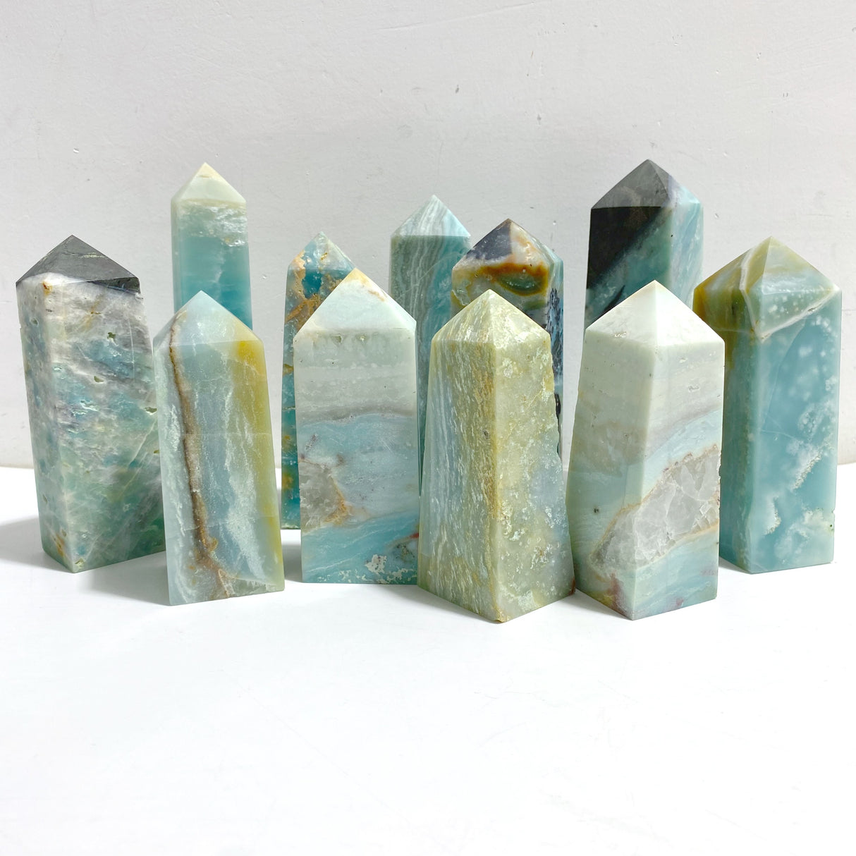 11 Pieces Caribbean Calcite Four-Sided Points