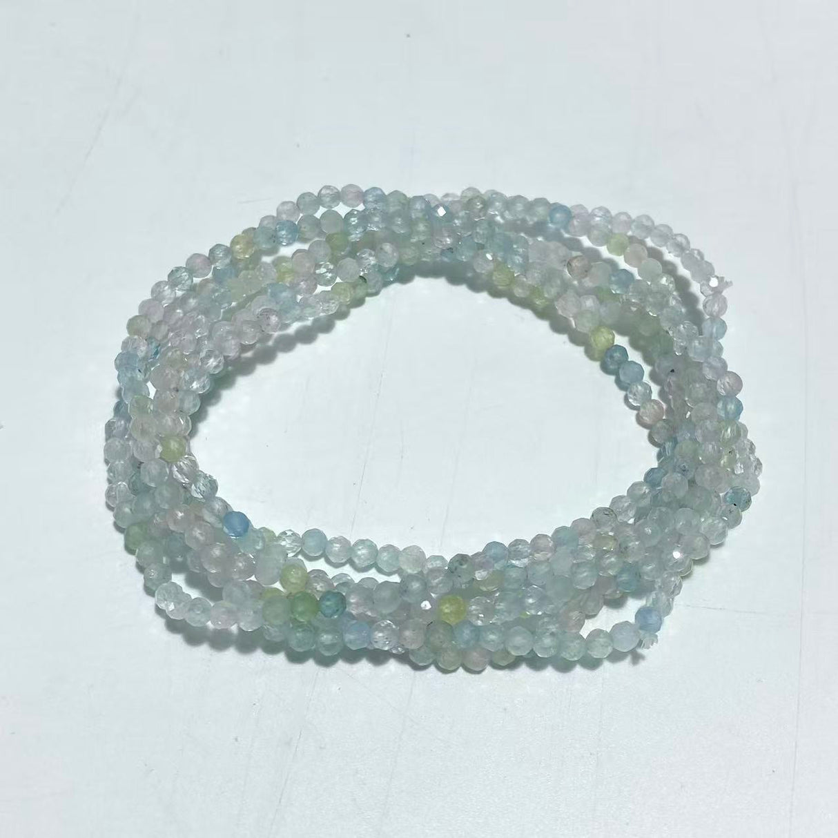 3MM Multi-Faceted Crystal Flash Bead Bracelets Necklace Wholesale Labradorite Sunstone Aquamarine