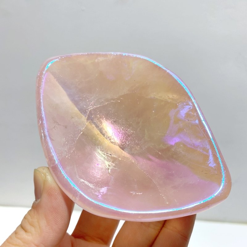10 Pieces Aura Rose Quartz Bowl Carving - Wholesale Crystals