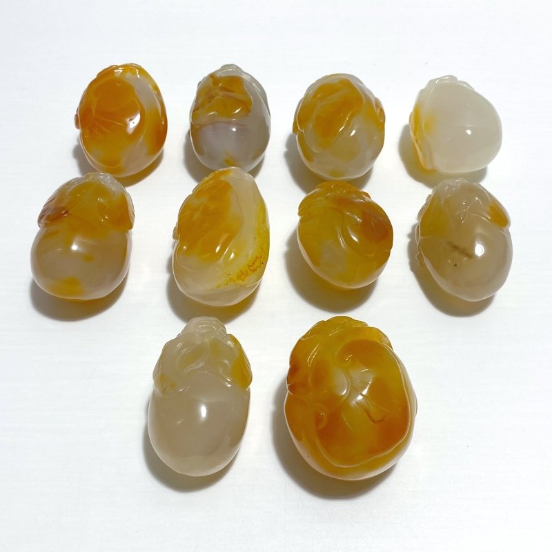 10 Pieces Beautiful Agate Tiger Carving - Wholesale Crystals
