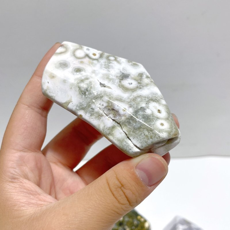 10 Pieces Big Circle 8th Vein Ocean Jasper Free Form - Wholesale Crystals