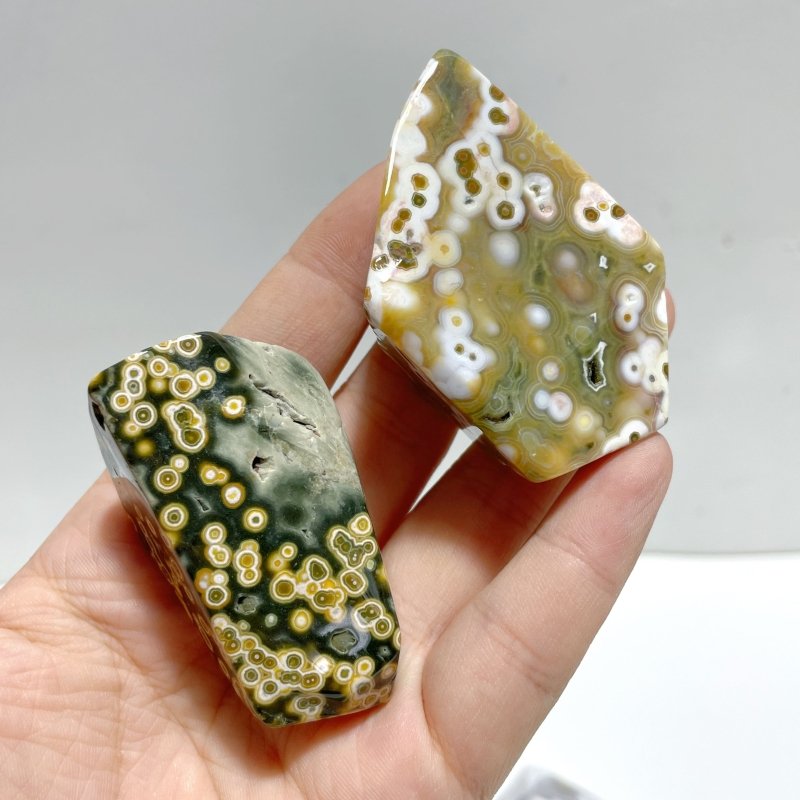 10 Pieces Big Circle 8th Vein Ocean Jasper Free Form - Wholesale Crystals