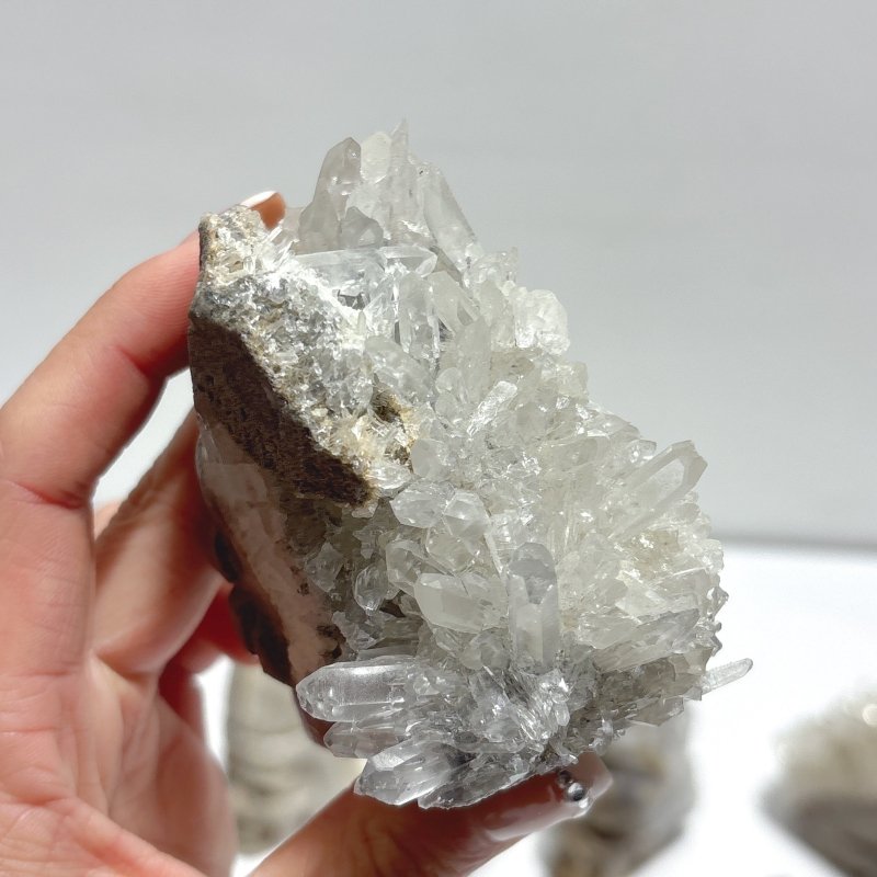 10 Pieces Clear Quartz Cluster Indian Skull Carving - Wholesale Crystals