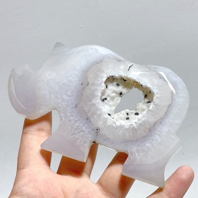 10 Pieces Geode Druzy Agate Rhino Carving - Wholesale Crystals