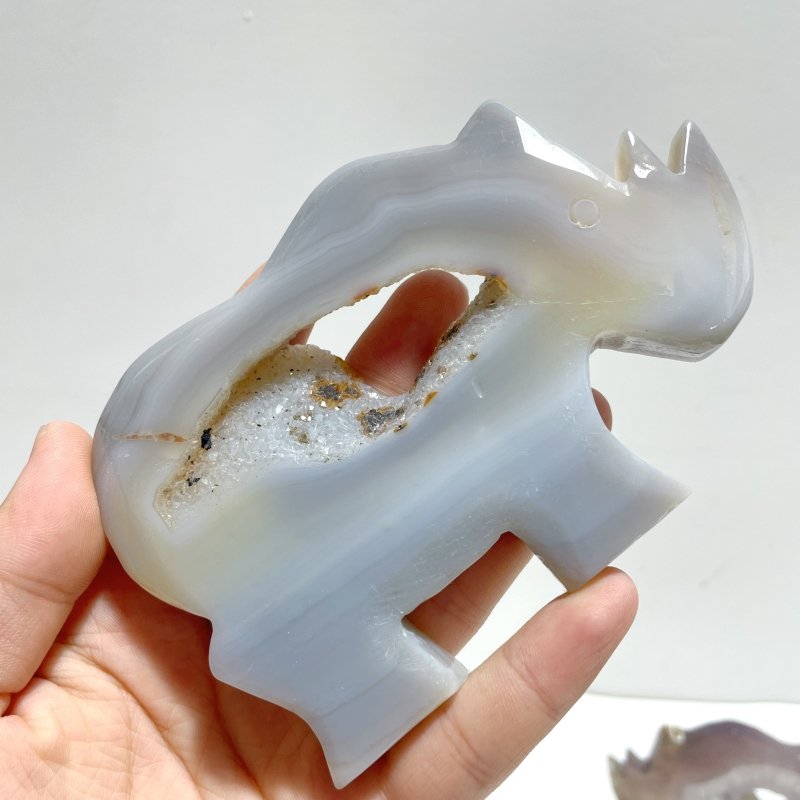 10 Pieces Geode Druzy Agate Rhino Carving - Wholesale Crystals