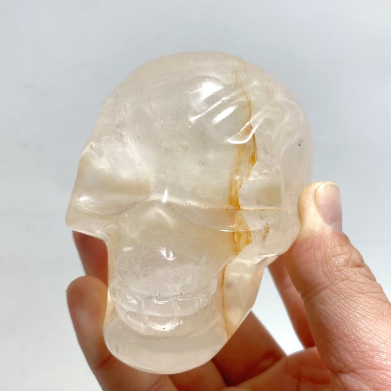 10 Pieces Hematoid Quartz Golden Fire Quartz Skull Carving - Wholesale Crystals
