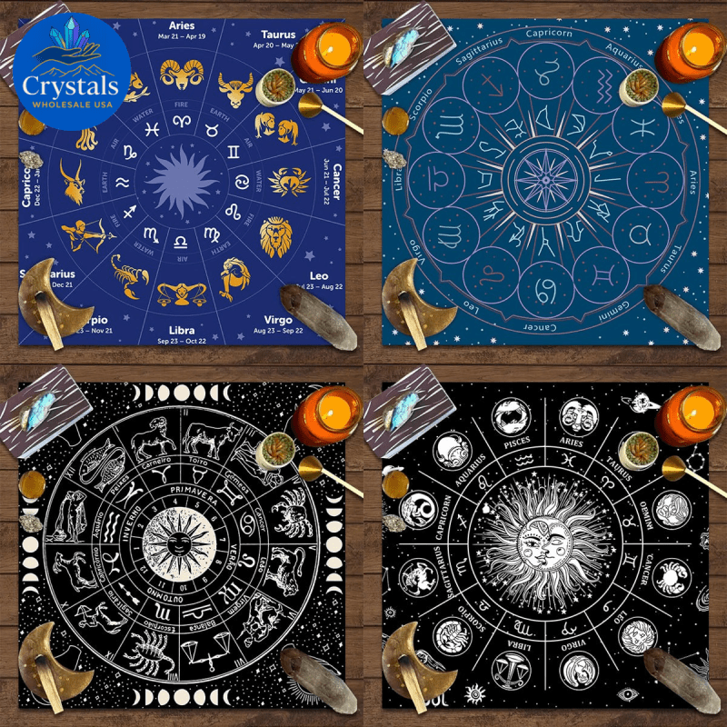 10 Zodiac Altar(1 - 2) Tarot Tablecloth - Wholesale Crystals