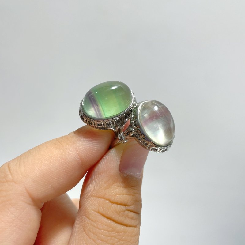 100 Pieces Beautiful Rainbow Fluorite Different Styles Ring Clearance - Wholesale Crystals