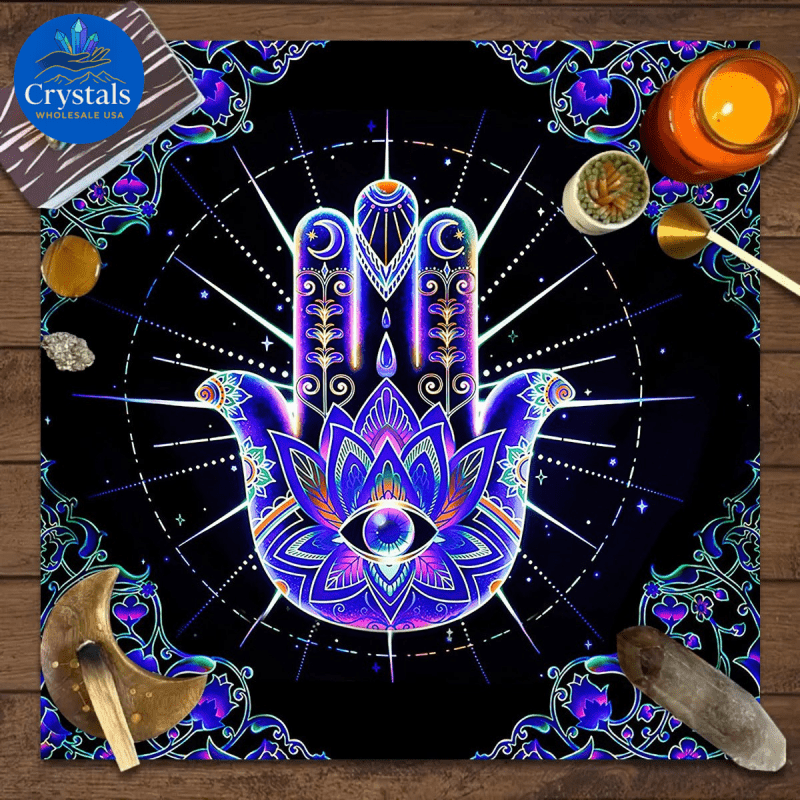 11 Mystical Runes Starry Sky Moon Phase Tarot Tablecloth - Wholesale Crystals