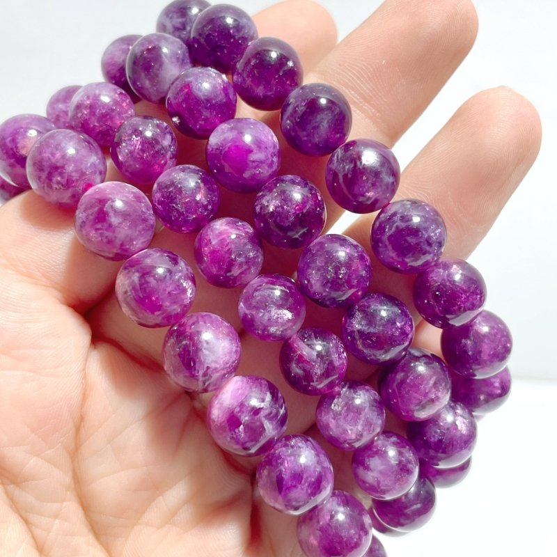 11 Pieces Beautiful Spark Lepidolite High Quality Bracelets (HGUB26) - Wholesale Crystals