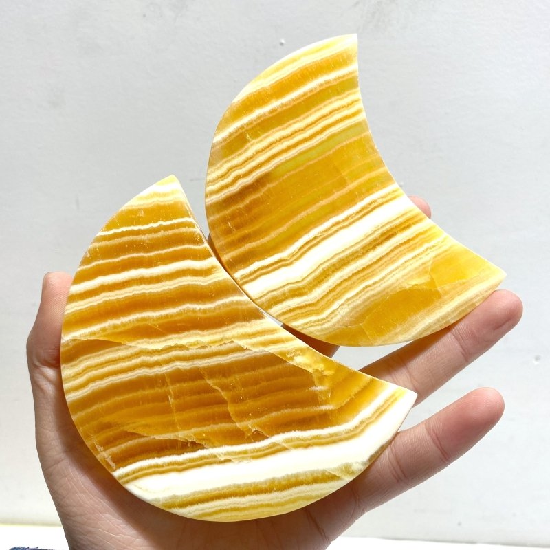 11 Pieces Beautiful Yellow Calcite Moon - Wholesale Crystals