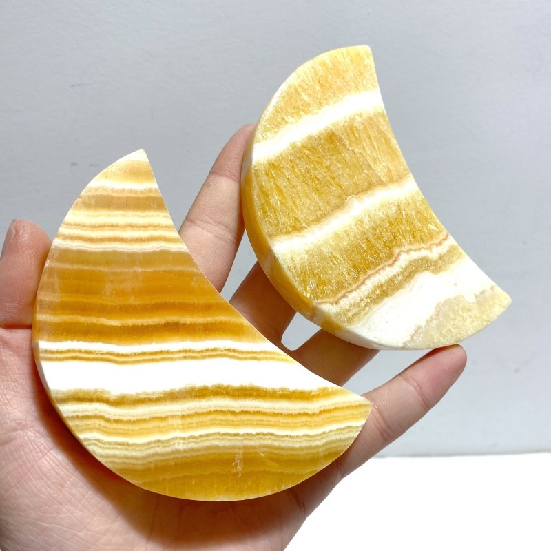 11 Pieces Beautiful Yellow Calcite Moon - Wholesale Crystals