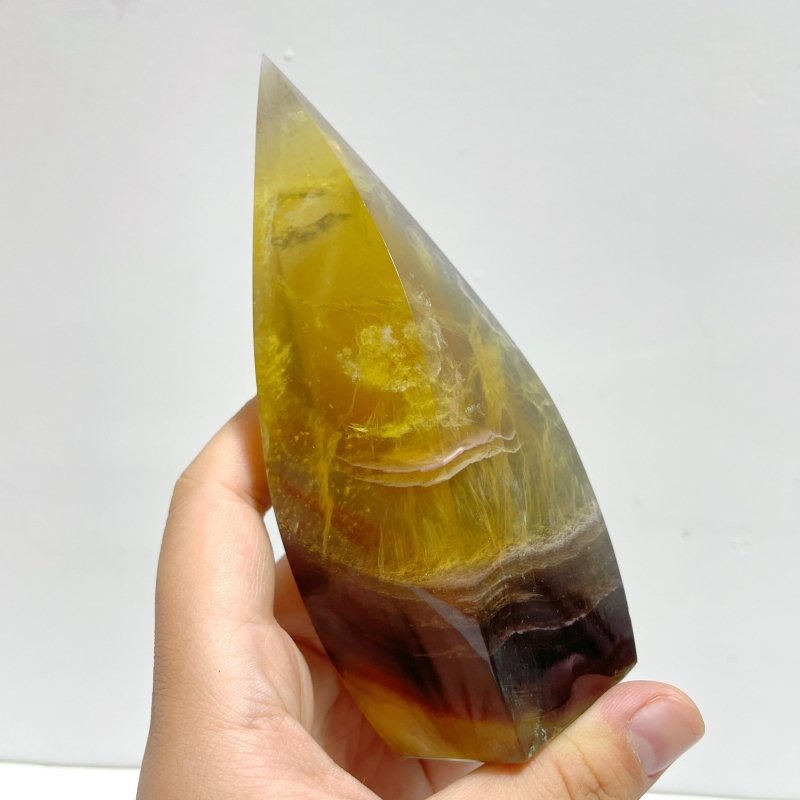 11 Pieces Large Rainbow Fluorite Mixed Color Flame High Quality - Wholesale Crystals