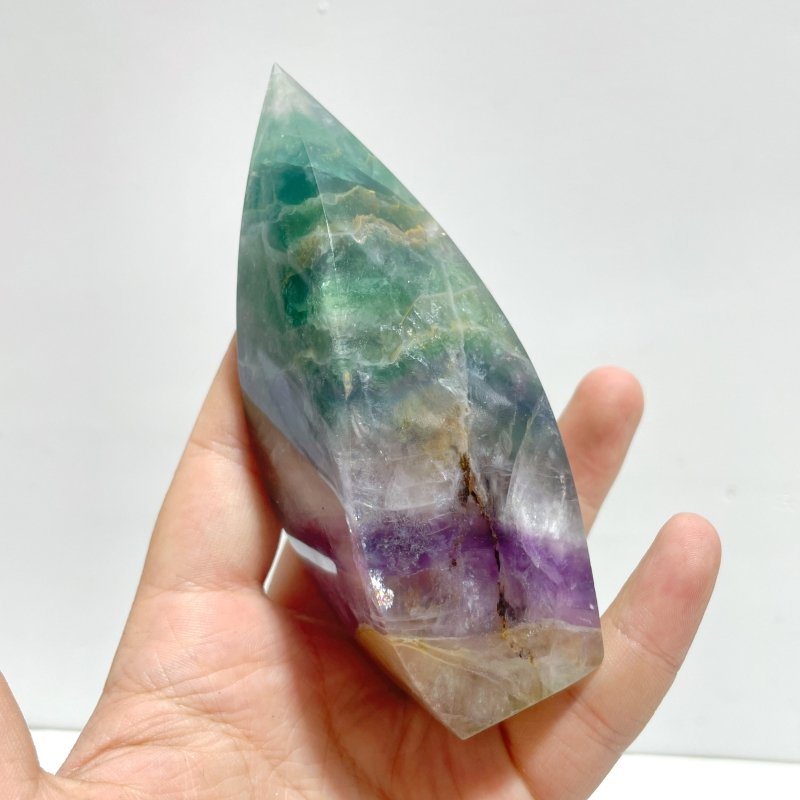 11 Pieces Large Rainbow Fluorite Mixed Color Flame High Quality - Wholesale Crystals