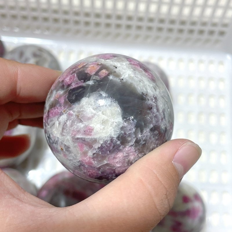 11 Pieces Pink Tourmaline Spheres Balls - Wholesale Crystals