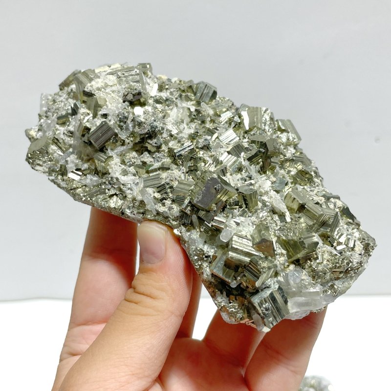 11 Pieces Pyrite Mixed Clear Quartz Cluster Specimen For Collection - Wholesale Crystals