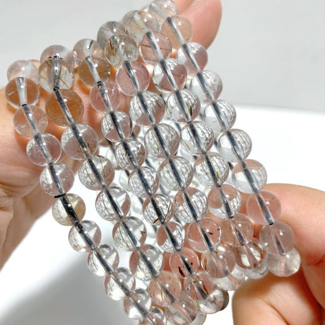 12 Pieces 8mm Rutile Quartz Bracelet Closeout - Wholesale Crystals