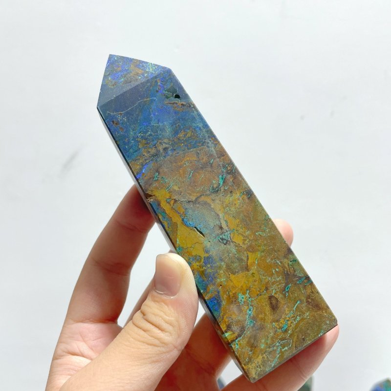 12 Pieces Azurite Four - sided Tower Point - Wholesale Crystals