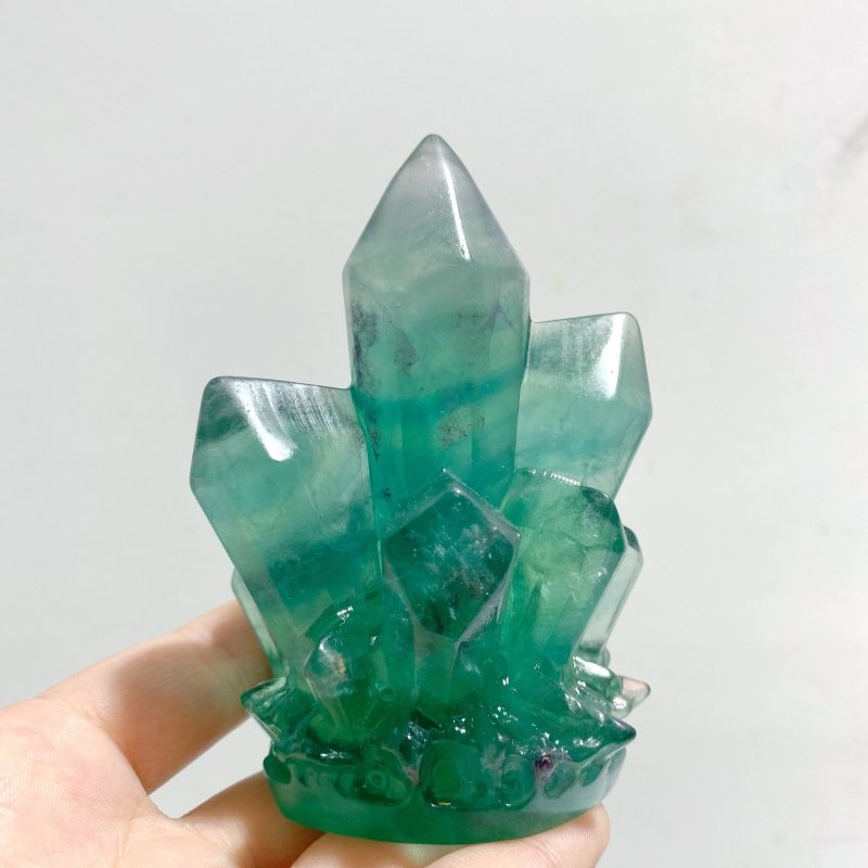 12 Pieces Beautiful Rainbow Fluorite Cluster Carving - Wholesale Crystals