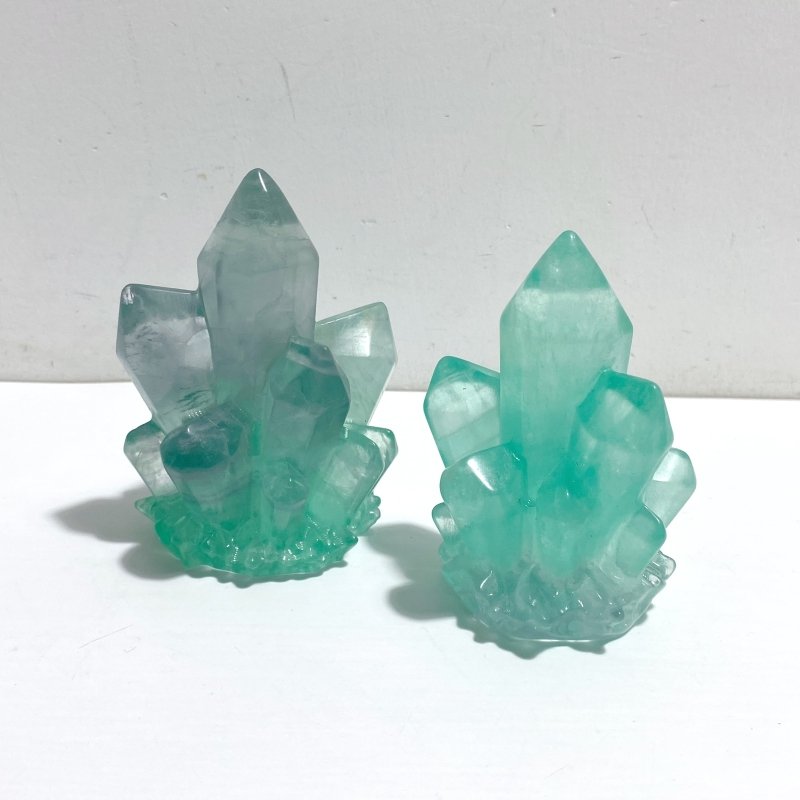 12 Pieces Beautiful Rainbow Fluorite Cluster Carving - Wholesale Crystals
