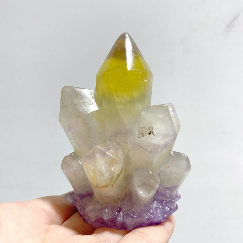 12 Pieces Beautiful Rainbow Fluorite Cluster Carving - Wholesale Crystals