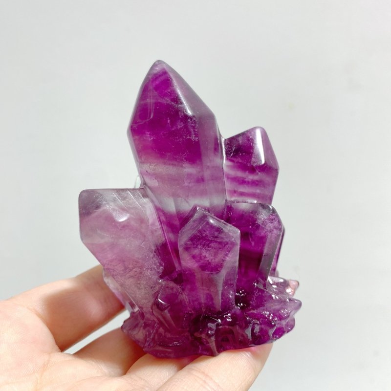 12 Pieces Beautiful Rainbow Fluorite Cluster Carving - Wholesale Crystals