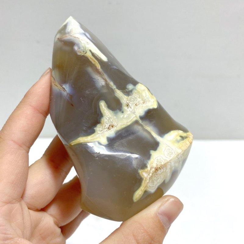 12 Pieces Black Orca Agate Flame Carving 1 - Wholesale Crystals