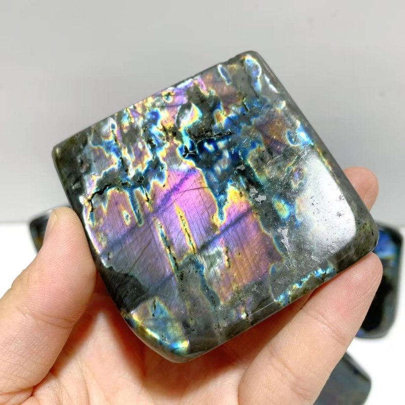 12 Pieces Large Beautiful Polished Purple Blue Labradorite Free Form - Wholesale Crystals