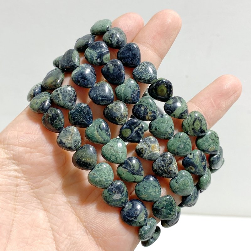 12 Types Heart Shape Bracelet Wholesale Green Aventurine Obsidian Ocean Jasper - Wholesale Crystals