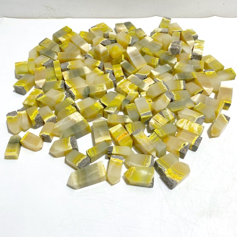 126 Pieces Short Bumble Bee Jasper Four-sided Tower -Wholesale Crystals