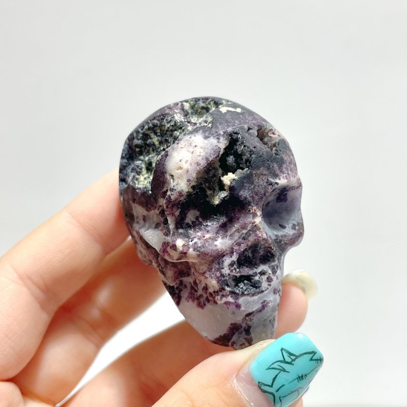 13 Pieces Purple Fluorite Skull Carving - Wholesale Crystals