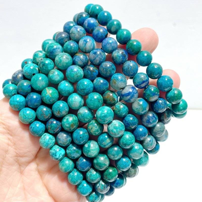 14 Pieces 8mm Chrysocolla Bracelets - Wholesale Crystals