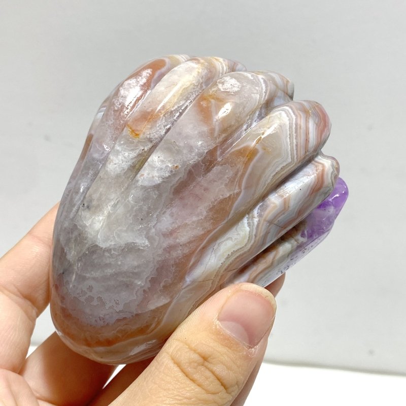 14 Pieces Amethyst Mixed Stripe Agate Shell Carving - Wholesale Crystals