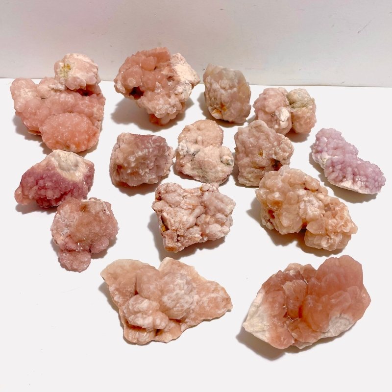 14 Pieces Raw Pink Quartz Specimen - Wholesale Crystals