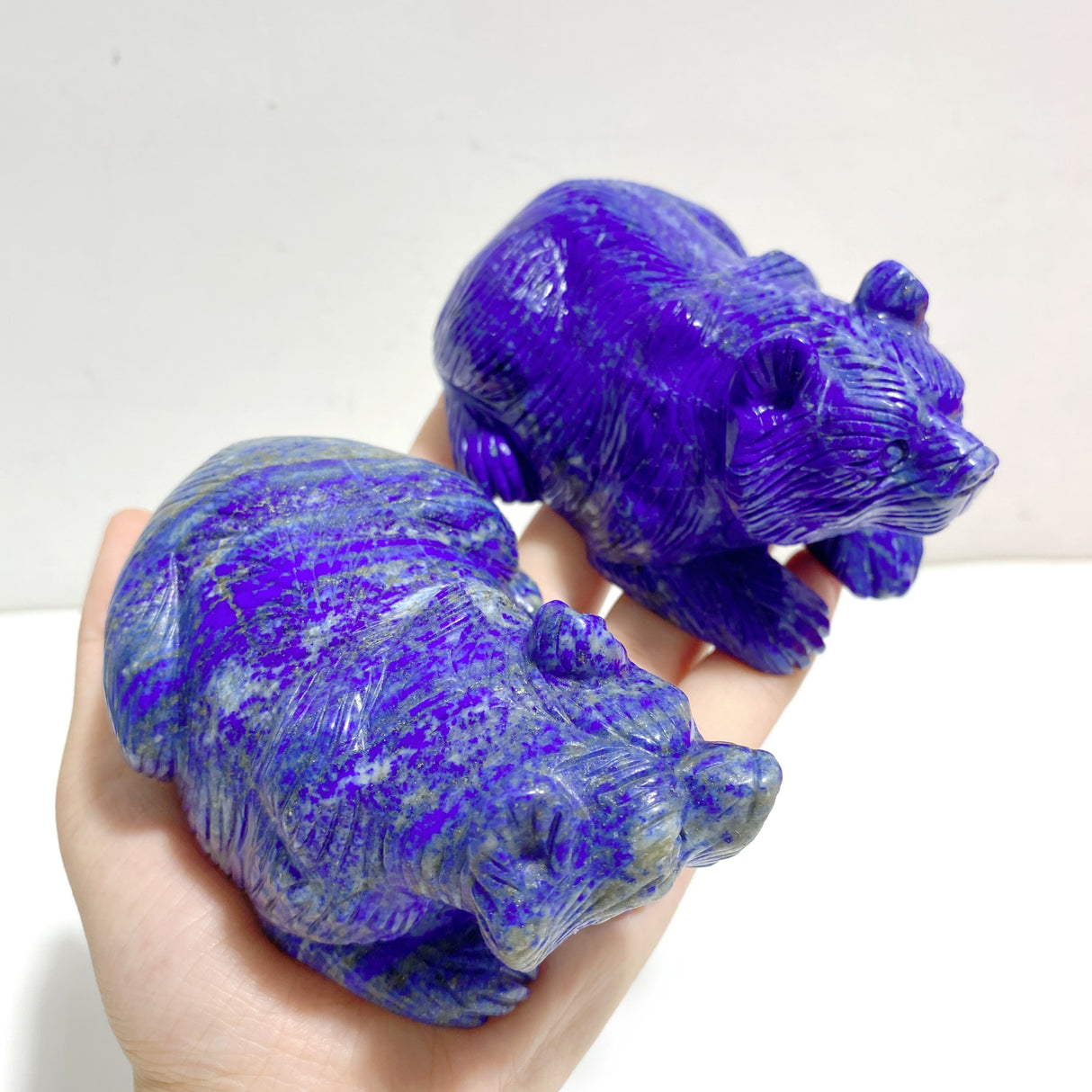 5 Pieces Lapis Lazuli Bears Carving