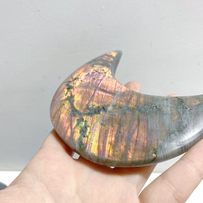 15 Pieces Beautiful Labradorite Moon Carving - Wholesale Crystals