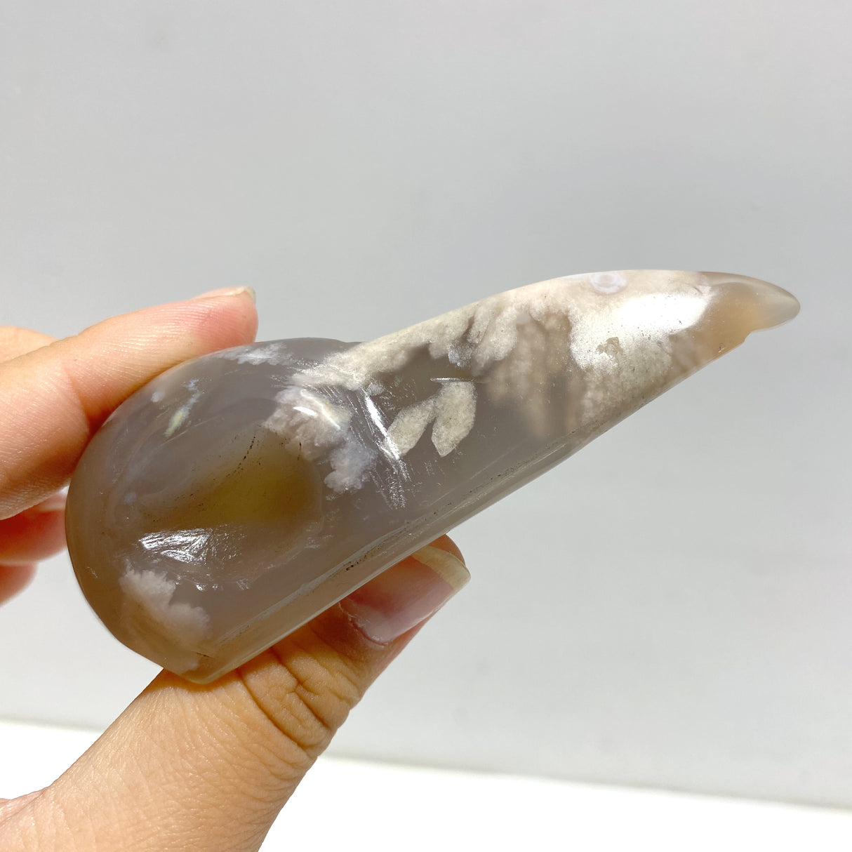 18 Pieces Sakura Flower Agate Crow Skull Carving