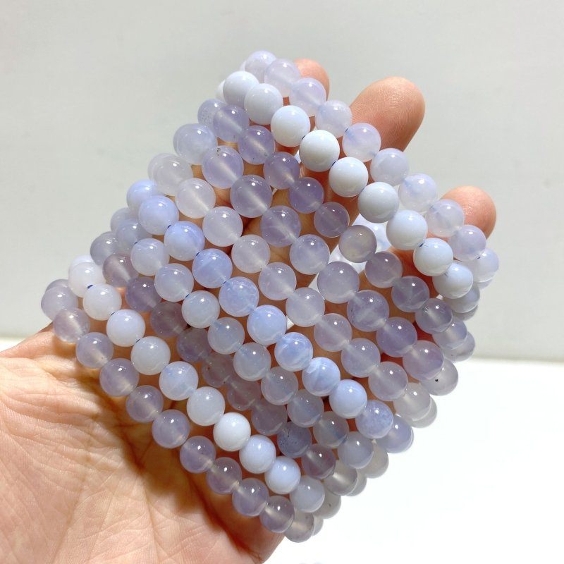 16 Pieces Blue Chalcedony Bracelets - Wholesale Crystals