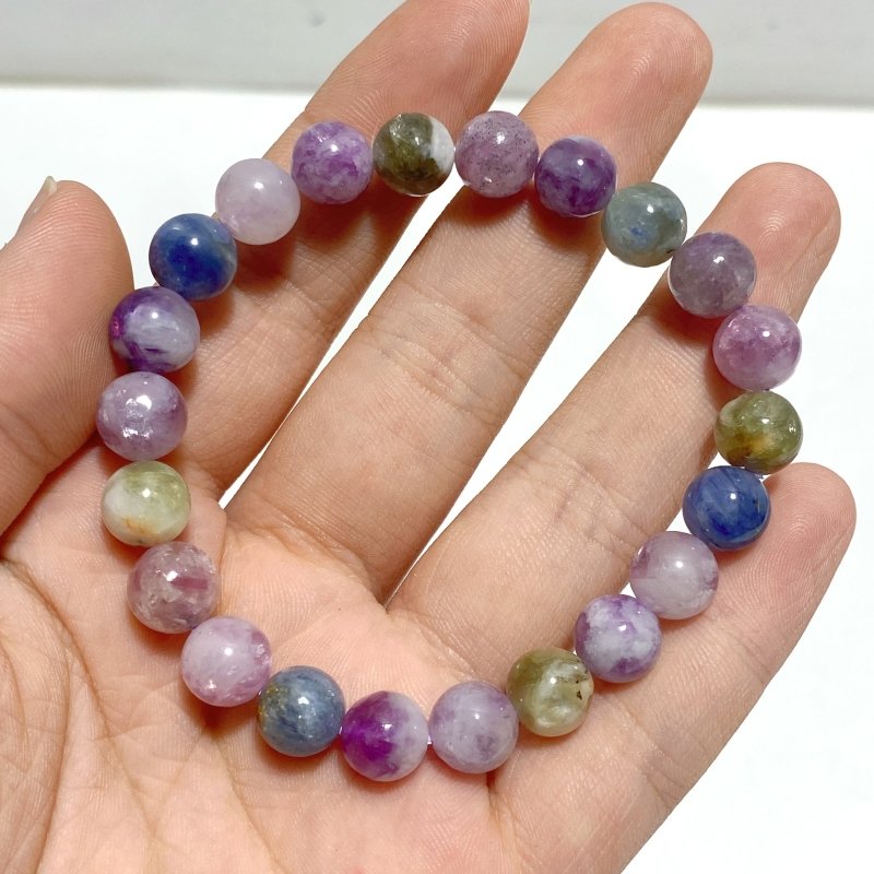 17 Pieces 8mm Colorful Spark Mica Mixed Color Bracelets - Wholesale Crystals