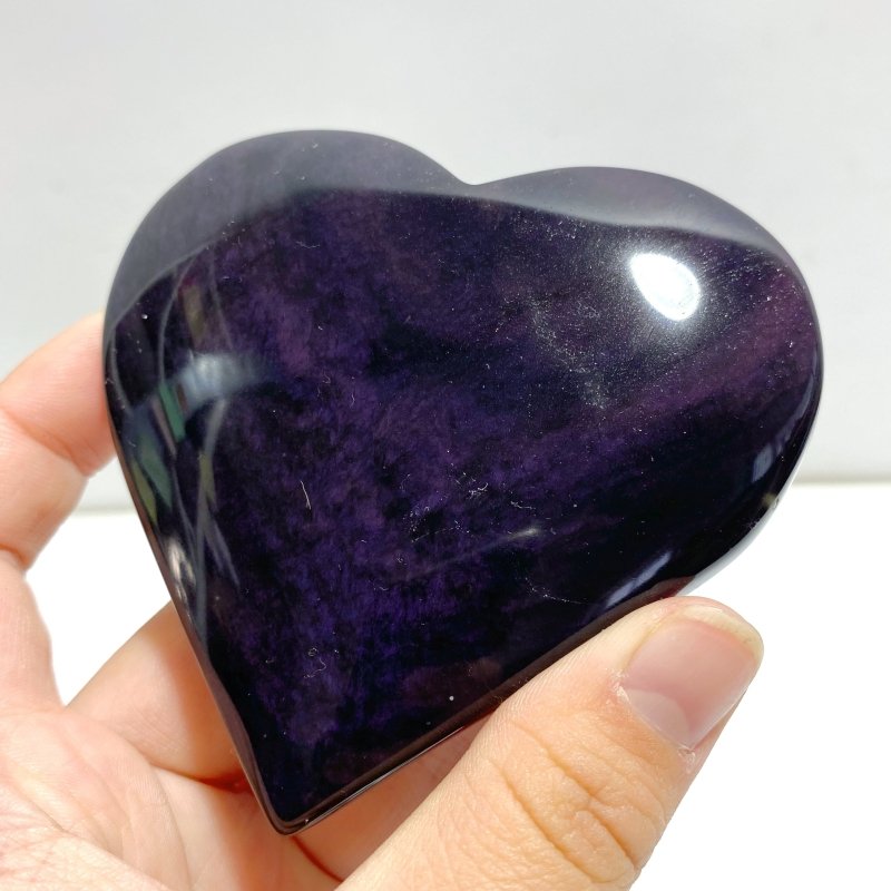 17 Pieces Beautiful Large Rainbow Cat Eye Obsidian Heart - Wholesale Crystals