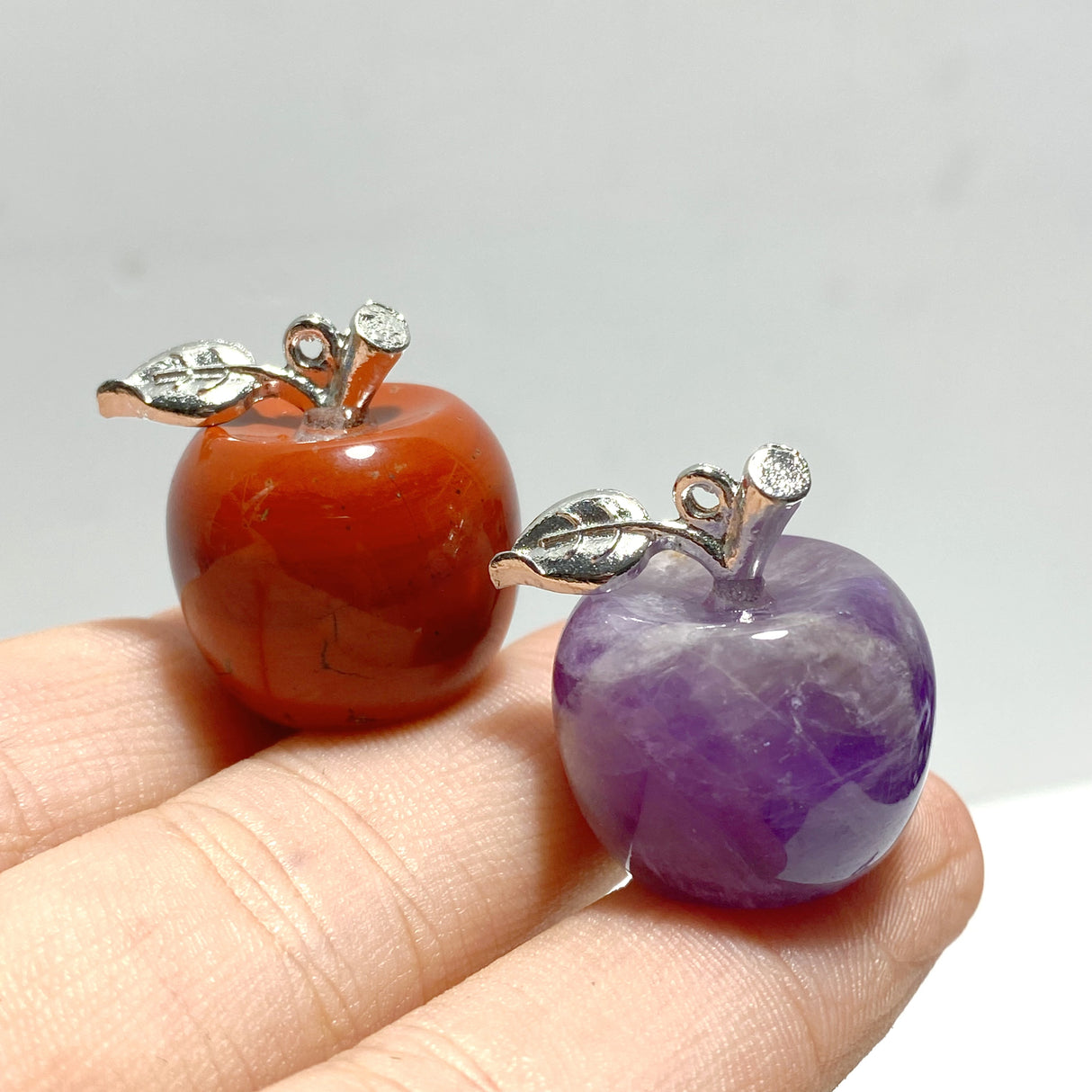 14 Types Small Apple Carving Wholesale Clear Quartz Green Aventurine Lepidolite