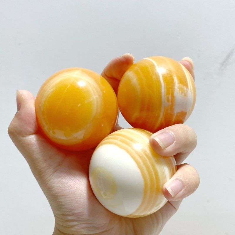 2-2.3inch Yellow Calcite Stripe Spheres Wholesale -Wholesale Crystals