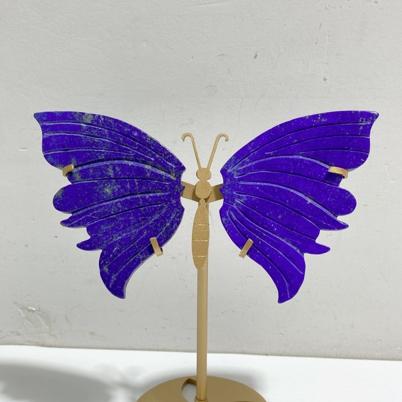 2 Pairs Lapis Lazuli Butterfly Carving With Stand -Wholesale Crystals