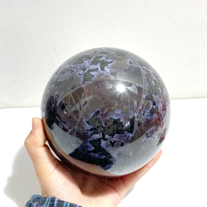 2 Pieces 12CM Indigo Gabbro Stone Spheres - Wholesale Crystals