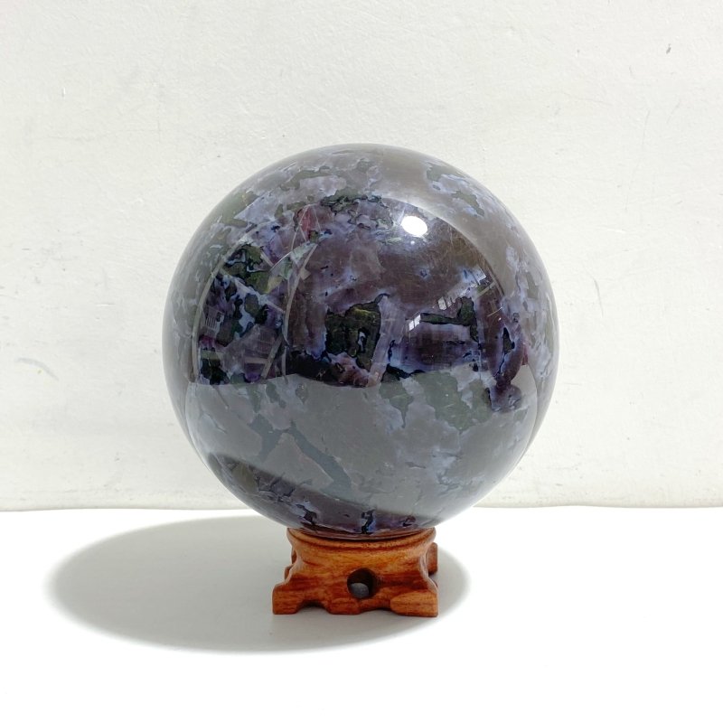 2 Pieces 12CM Indigo Gabbro Stone Spheres - Wholesale Crystals