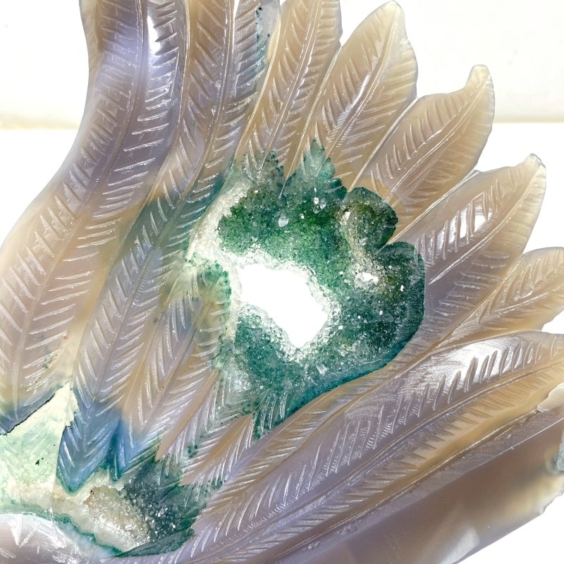2 Pieces Beautiful Geode Druzy Agate Nine-tailed Fox Carving (Defective) -Wholesale Crystals