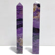 2 Pieces Charoite Four - sided Tower For Collection A05 - Wholesale Crystals
